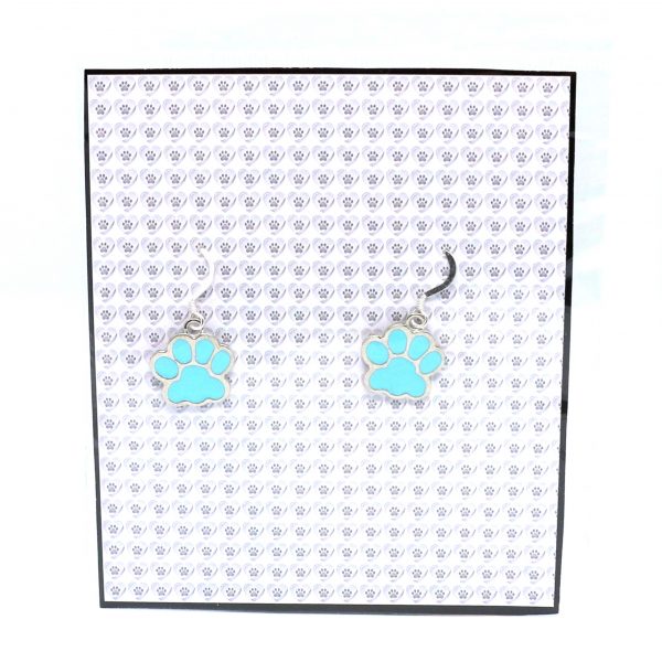 Blue Pawprint Earrings