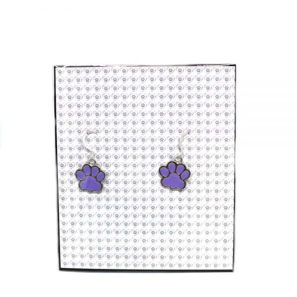 Purple Pawprint Earrings