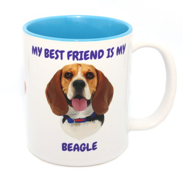 Beagle Best Friend blue mug