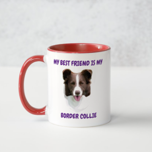 Border Collie Brown Best Friend red mug