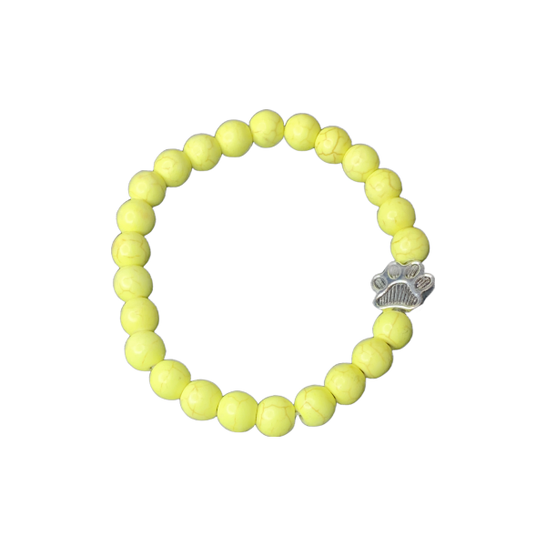 Yellow Paw N Beads Bracelet